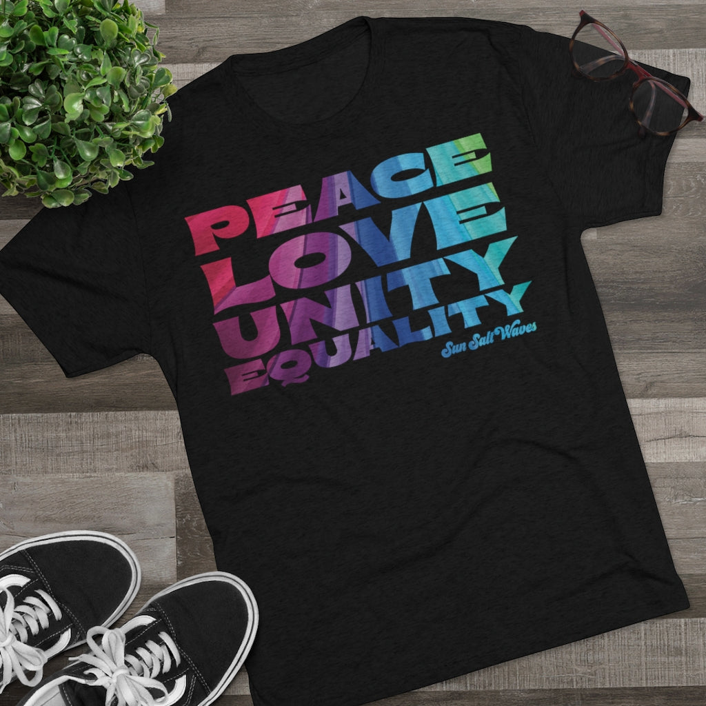 Spread love tee sun salt waves peace love unity equality graphic