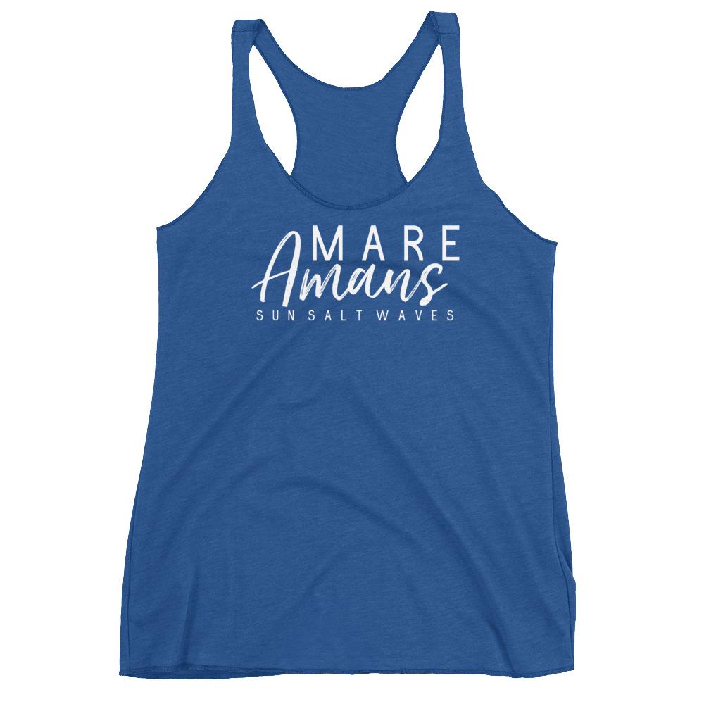 Sea Lover Racerback Tank Sun Salt Waves Latin Mare Amans Junior Women Royal Blue