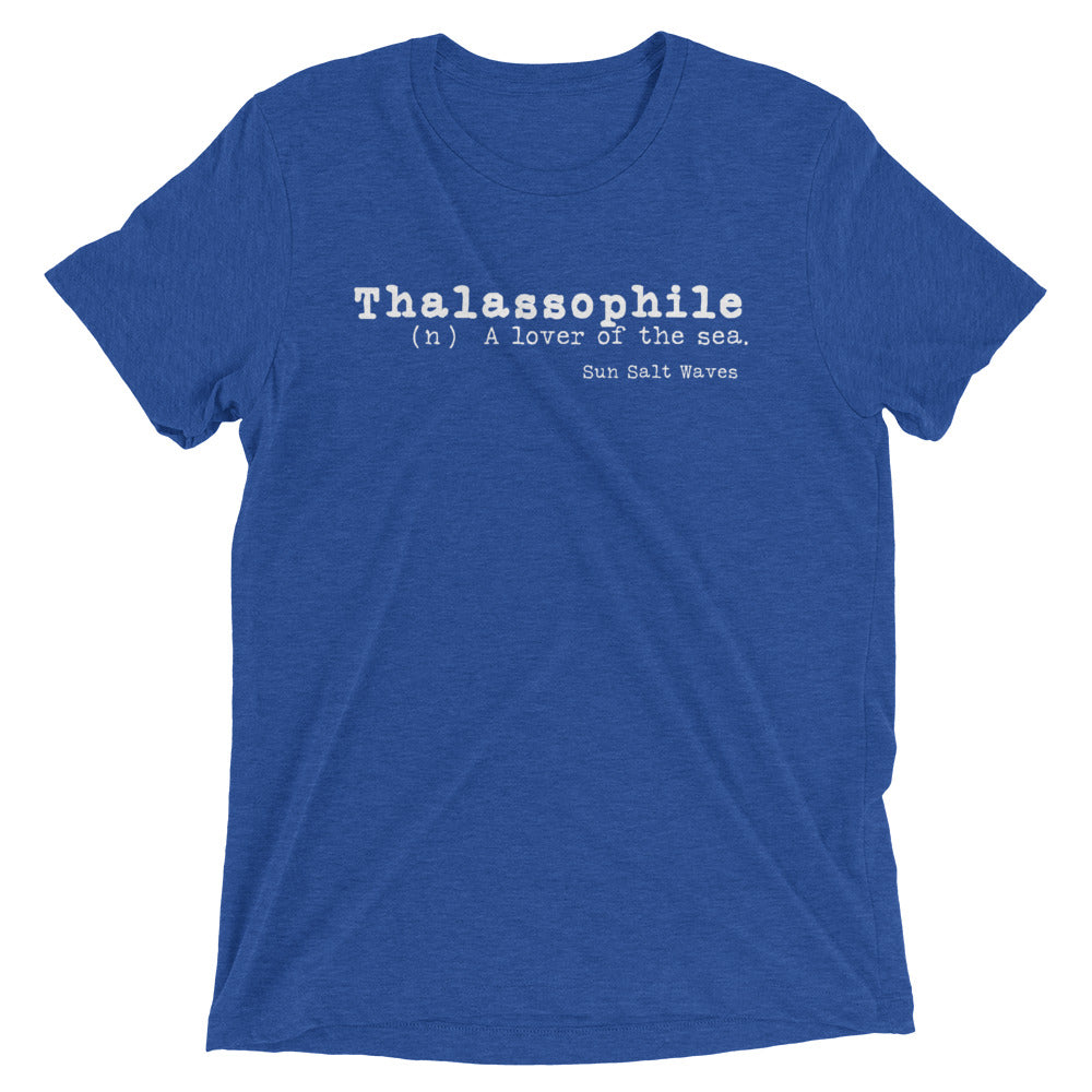 Lover of the Sea Tee Unisex Graphic Thalassophile Dictionary Print Definition Sun Salt Waves Men’s Women’s Royal Blue