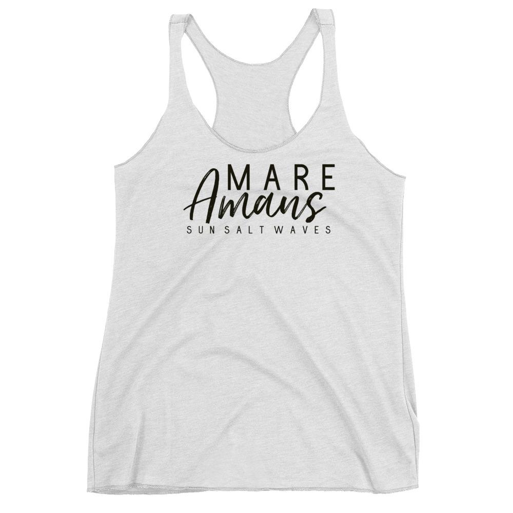 Sea Lover Racerback Tank Sun Salt Waves Latin Mare Amans Junior Women White