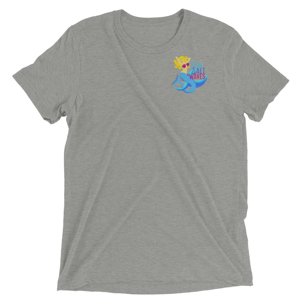Blondie Mermaid Tee Unisex Multicolor Wave Sun Salt Waves Men’s Women’s Light Heather Gray