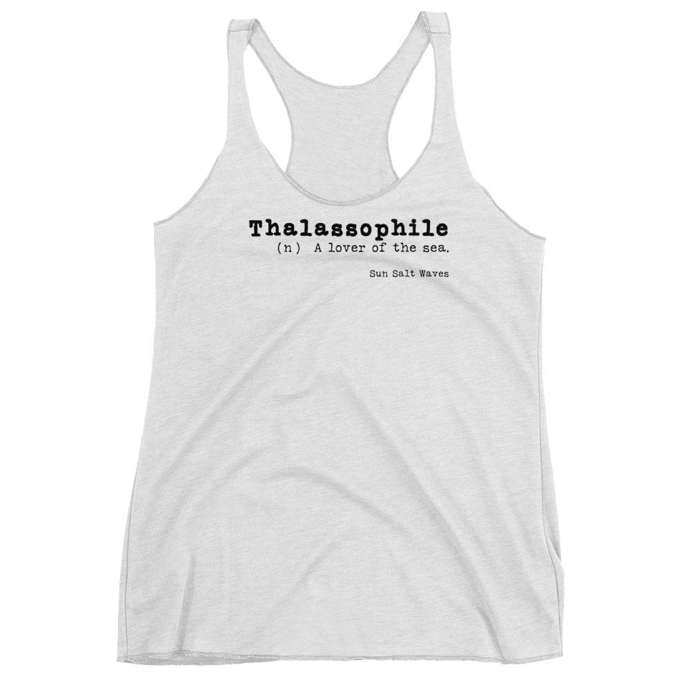 Lover of the Sea Racerback Tank Thalassophile Dictionary Women Junior White