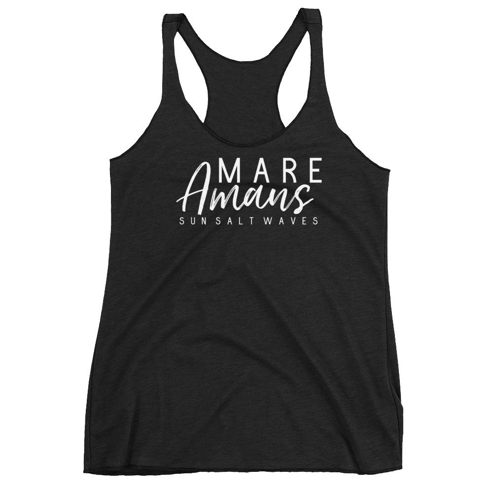 Sea Lover Racerback Tank Sun Salt Waves Latin Mare Amans Junior Women Black