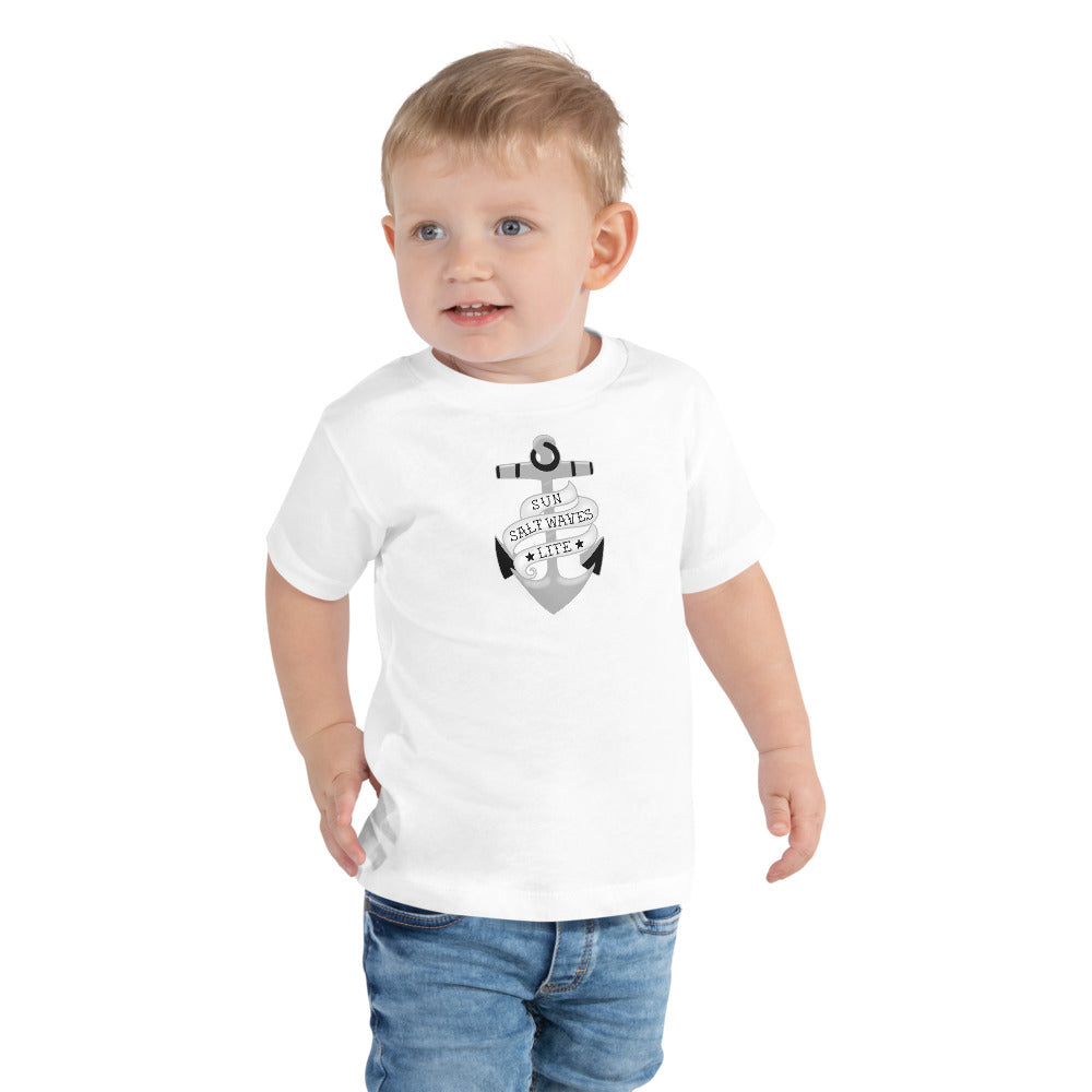 Sink or Swim Toddler Tee from Sun Salt Waves Vintage Nautical Anchor Baby Boy Model