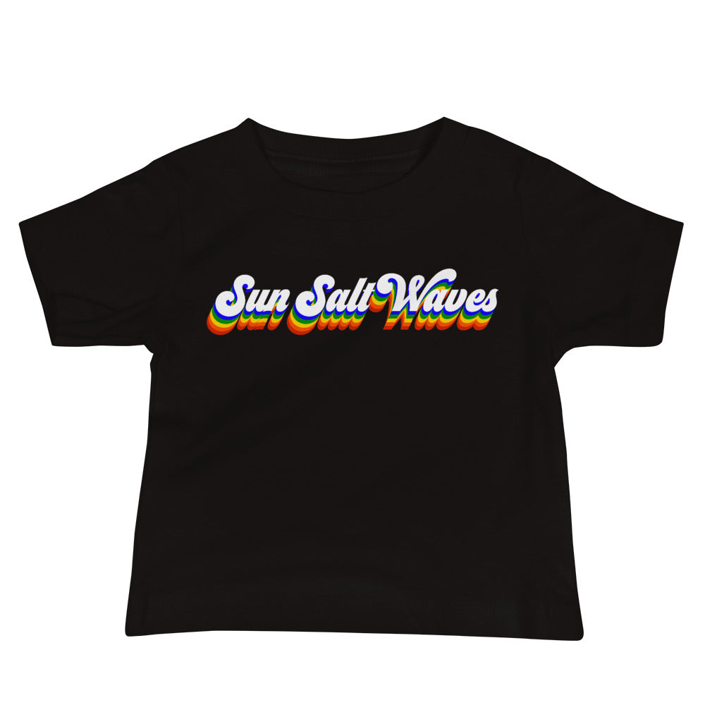 Vintage Vibes Rainbow Colored Sun Salt Waves Black