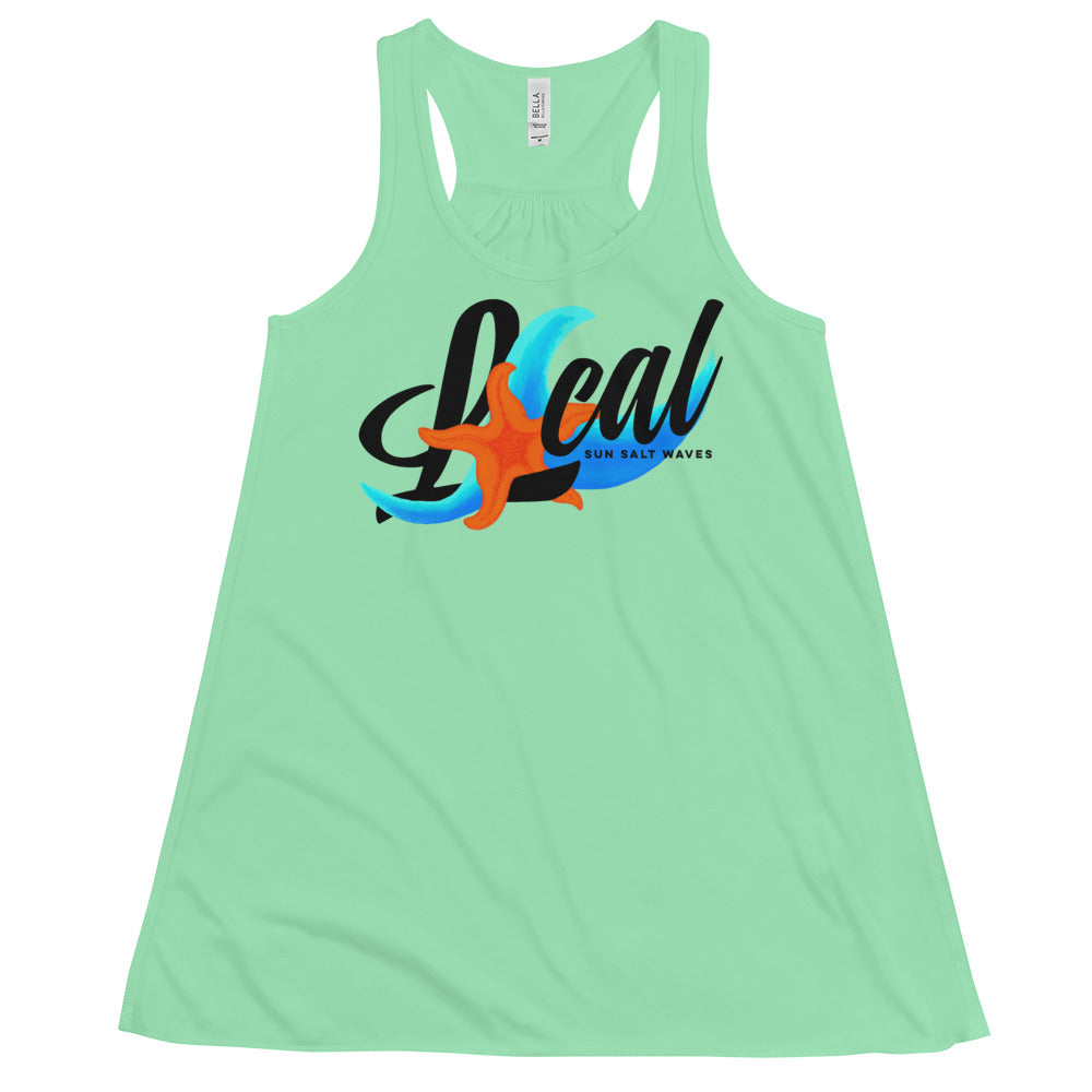 Sea Life ‘Local’ Flowy Racerback Tank Graphic Tank Local, Starfish, Multi Color Wave Sun Salt Waves Mint