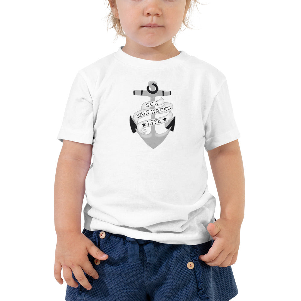 Sink or Swim Toddler Tee from Sun Salt Waves Vintage Nautical Anchor Baby Girl Model