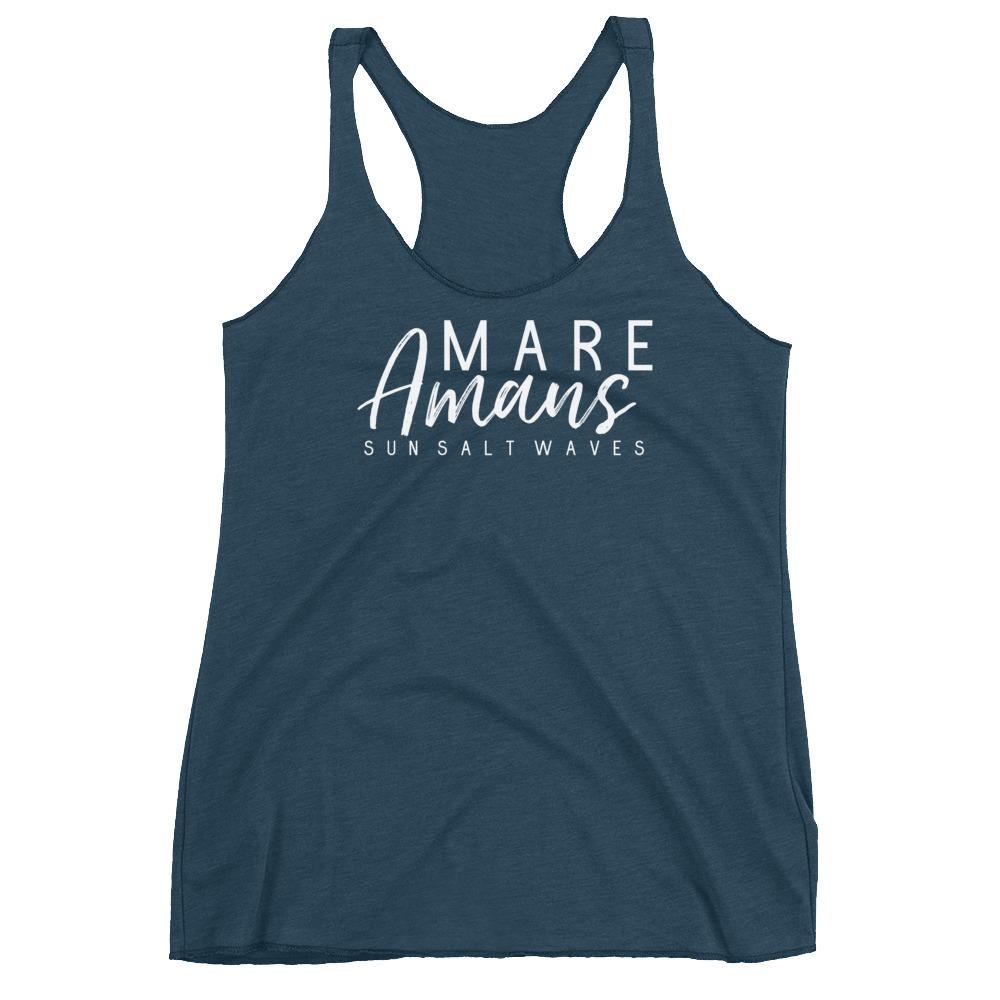 Sea Lover Racerback Tank Sun Salt Waves Latin Mare Amans Junior Women Indigo