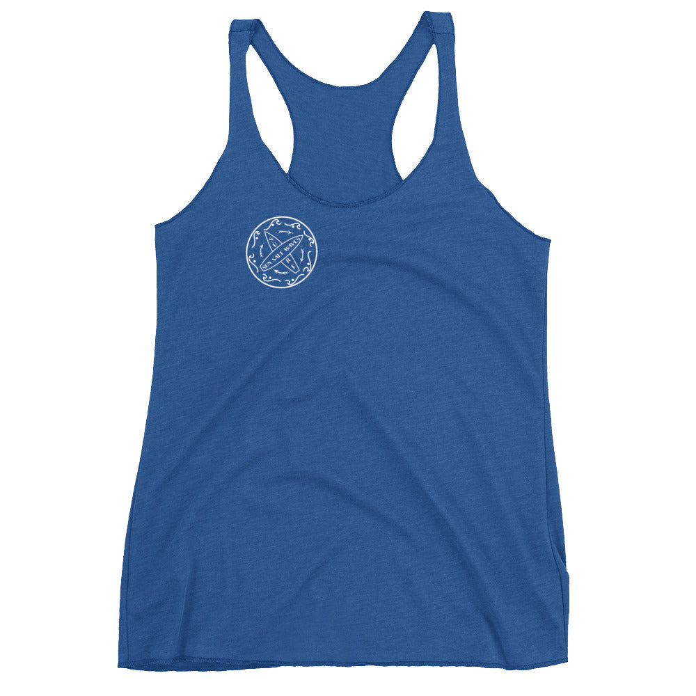 Surf School Racerback Tank from Sun Salt Waves Royal Blue