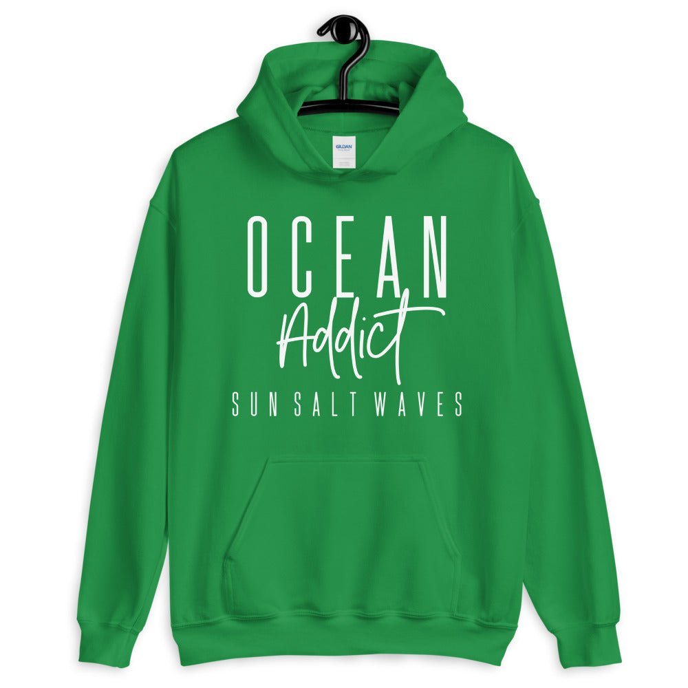 Sun Salt Waves Ocean Addict Irish Green Hoodie Unisex Men’s Women’s Graphic