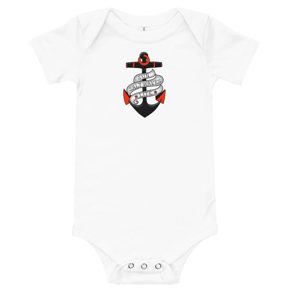 Sink or Swim Onesie Tattoo Anchor Design Sun Salt Waves