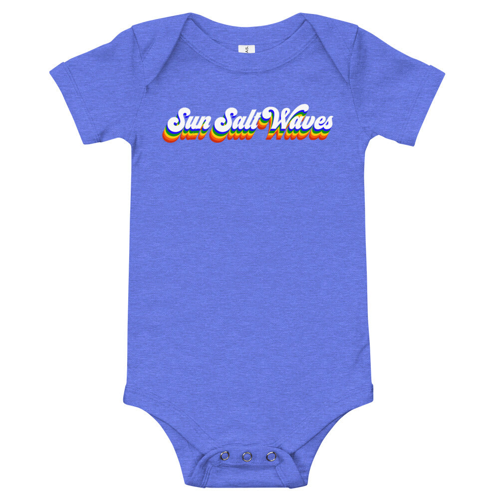 Vintage Vibes Onesie from Sun Salt Waves Heather Bllue