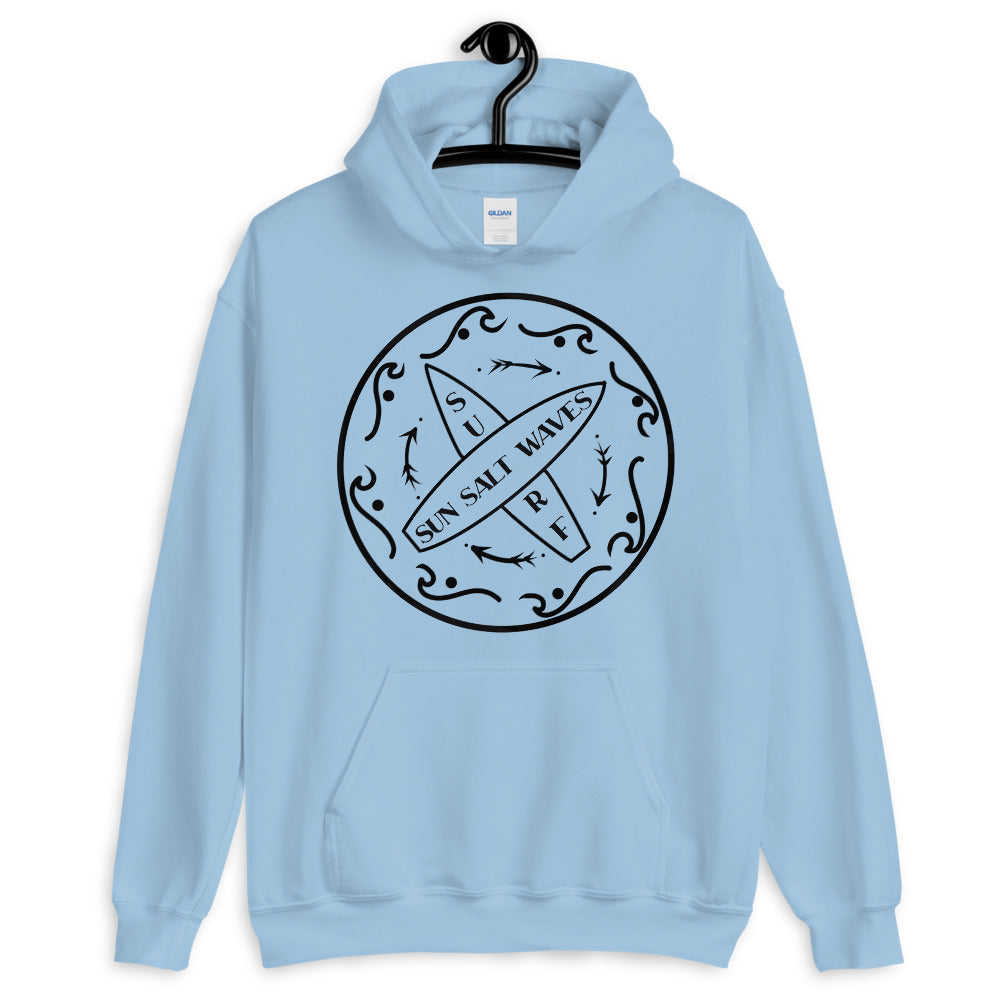 Surf School Hoodie from Sun Salt Waves Light Blue