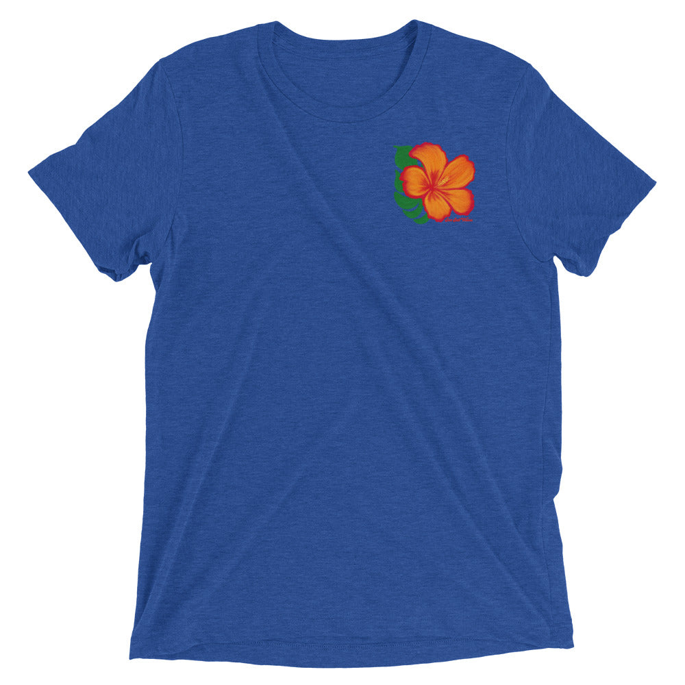 Hibiscus Tee Unisex Graphic Orange Flower Sun Salt Waves Men’s Women’s Royal Blue