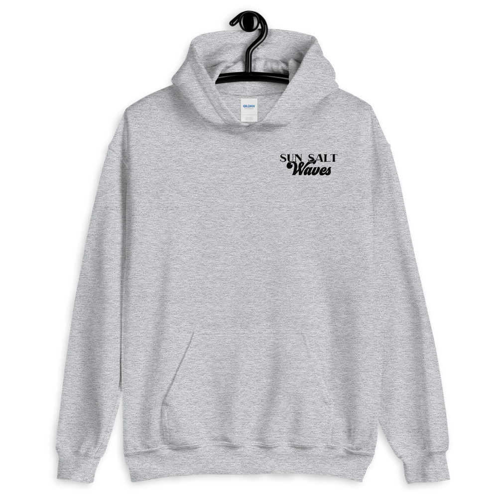 Surf School Hoodie from Sun Salt Waves Front and Back Print Athletic Heather