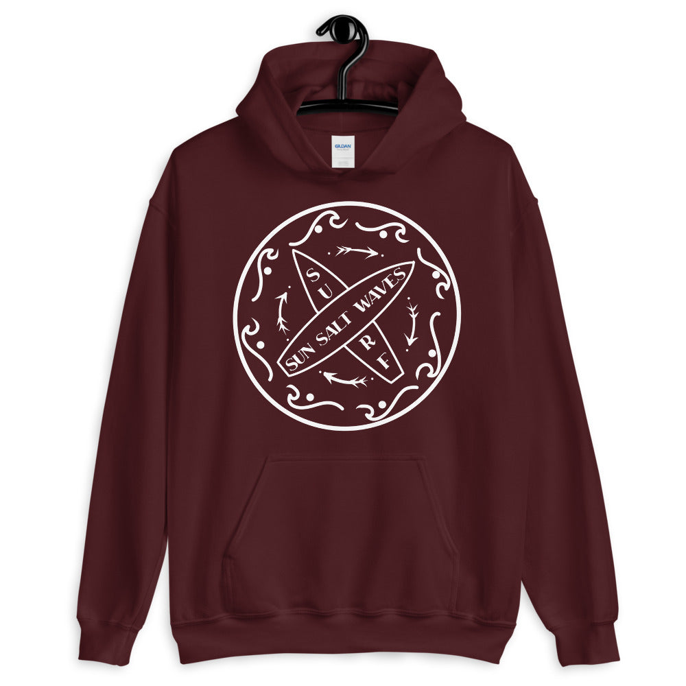 Surf School Hoodie from Sun Salt Waves Maroon