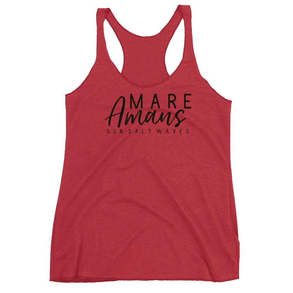 Sea Lover Racerback Tank Sun Salt Waves Latin Mare Amans Junior Women Red