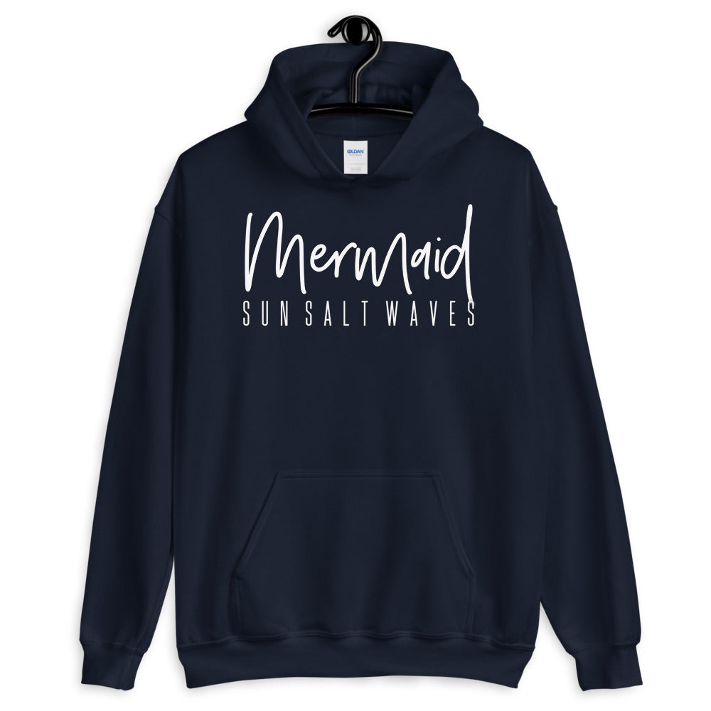 Sun Salt Waves Mermaid Navy Hoodie Unisex Men’s Women’s Graphic