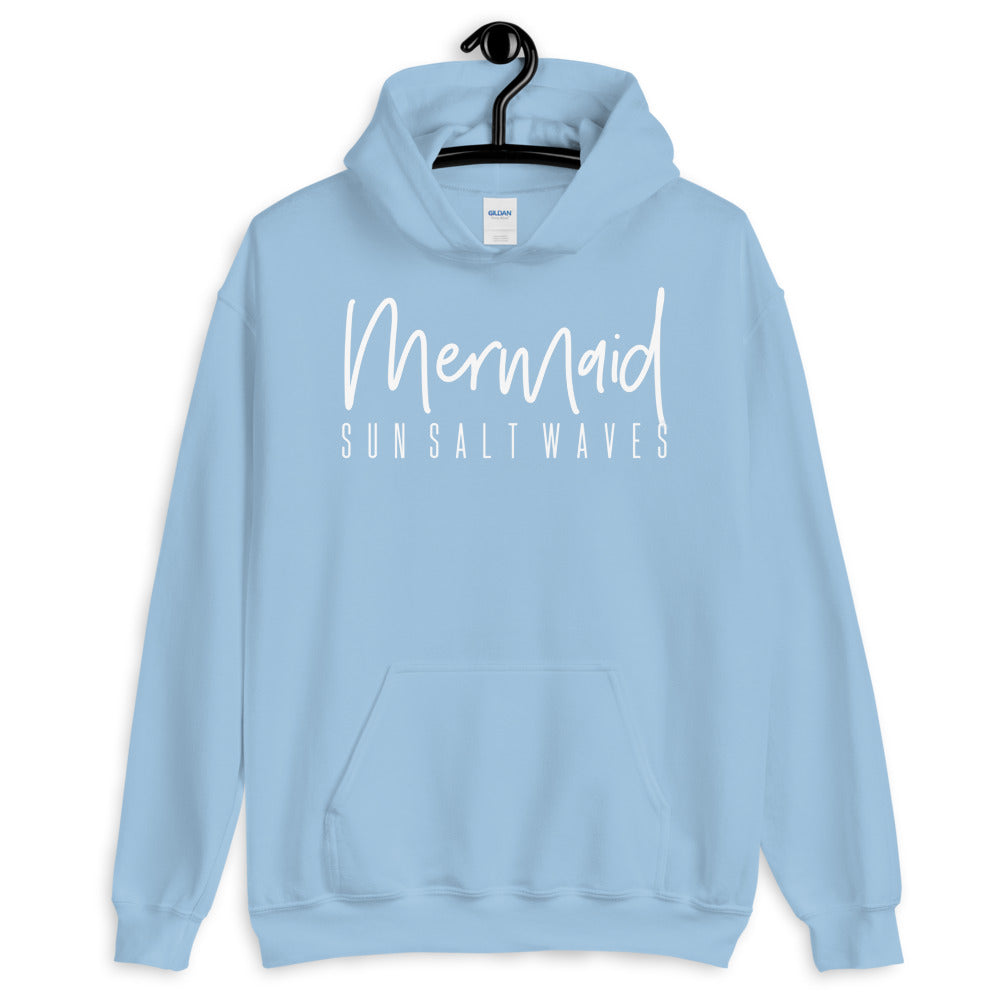 Sun Salt Waves Mermaid Light Blue Hoodie Unisex Men’s Women’s Graphic