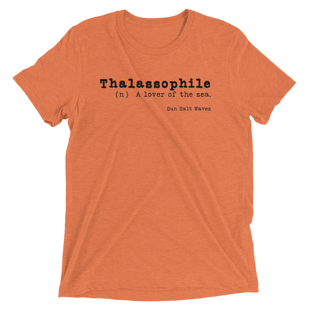 Lover of the Sea Tee Unisex Graphic Thalassophile Dictionary Print Definition Sun Salt Waves Men’s Women’s Orange