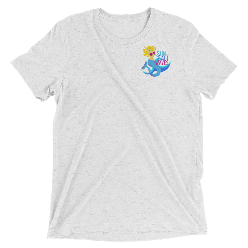 Blondie Mermaid Tee Unisex Multicolor Wave Sun Salt Waves Men’s Women’s Heather White