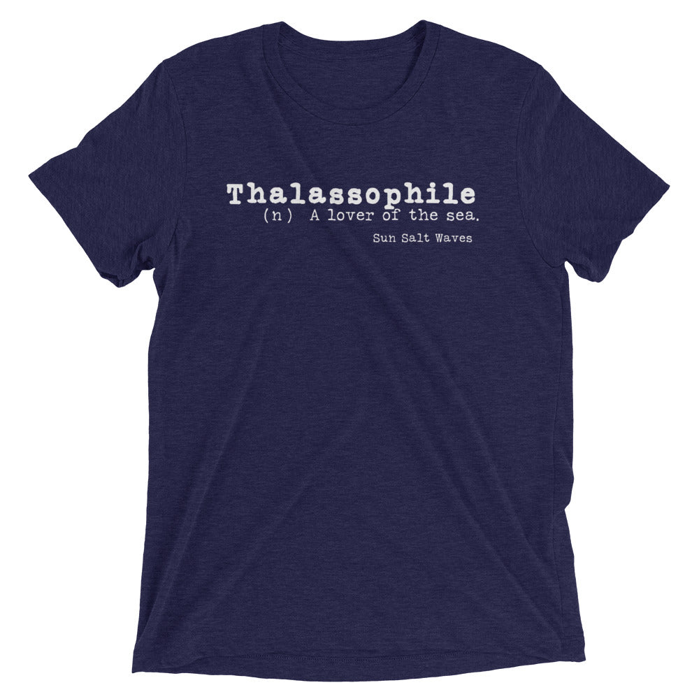 Lover of the Sea Tee Unisex Graphic Thalassophile Dictionary Print Definition Sun Salt Waves Men’s Women’s Navy