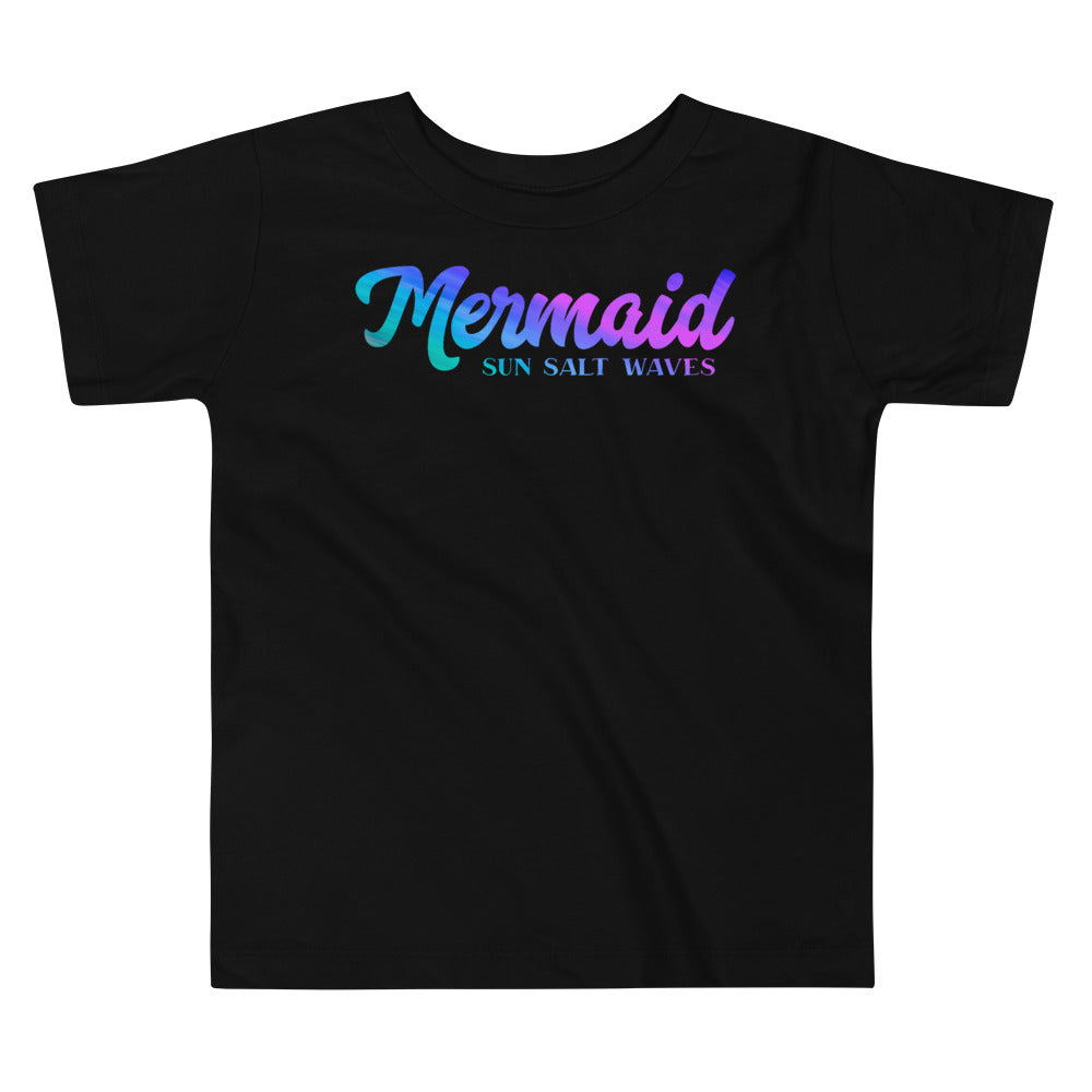 Mermaid Toddler Tee from Sun Salt Waves Rainbow Graphic Black