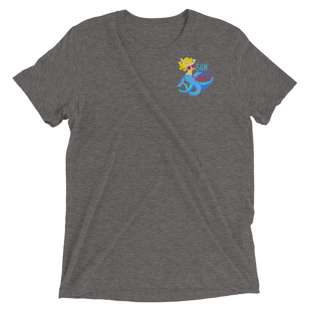 Blondie Mermaid Tee Unisex Multicolor Wave Sun Salt Waves Men’s Women’s Heather Gray