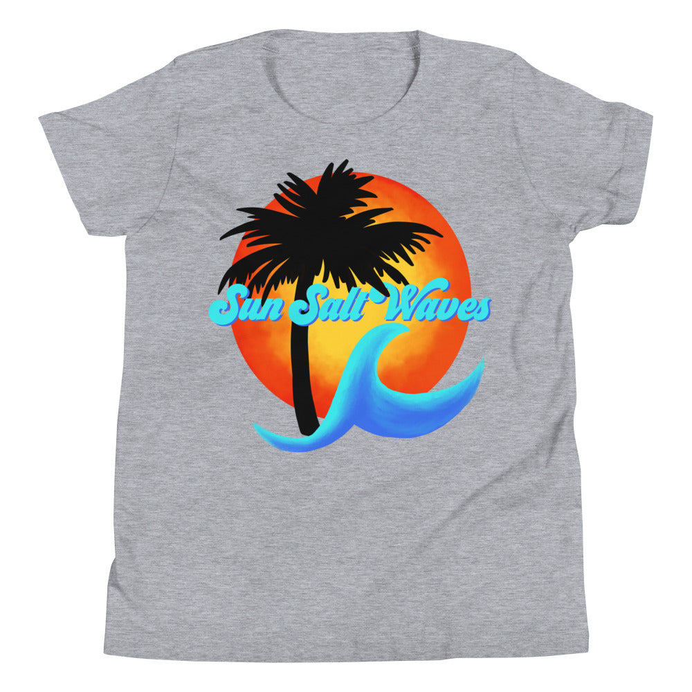 Sun Salt Waves Logo Youth Tee from Sun Salt Waves features our exclusive sun, palm and wave design that kIcked off an entire brand Heather Gray