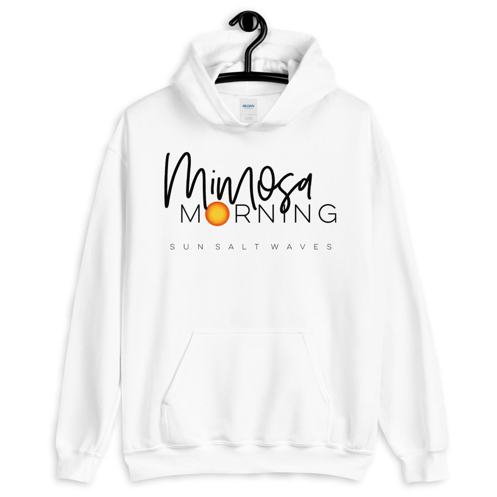 Sun Salt Waves Mimosa Morning White Hoodie Unisex Men’s Women’s Graphic Sun in Morning