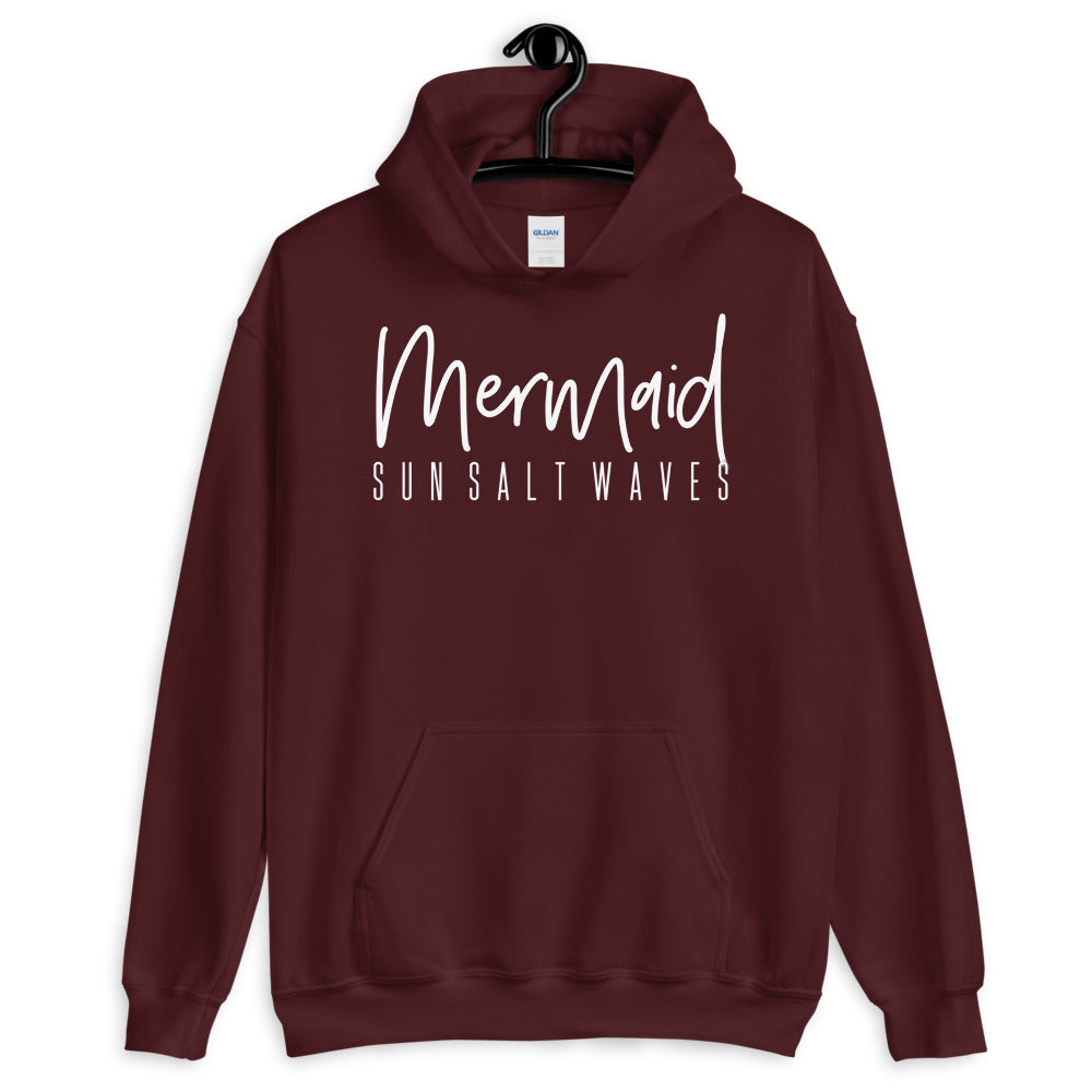 Sun Salt Waves Mermaid Maroon Hoodie Unisex Men’s Women’s Graphic