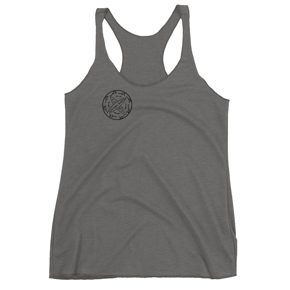Surf School Racerback Tank from Sun Salt Waves Medium Gray