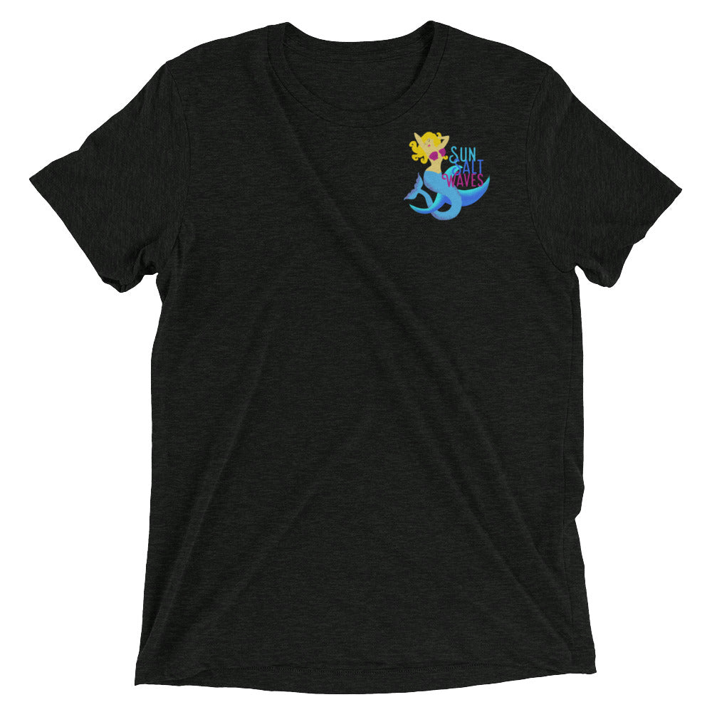 Blondie Mermaid Tee Unisex Multicolor Wave Sun Salt Waves Men’s Women’s Heather Charcoal