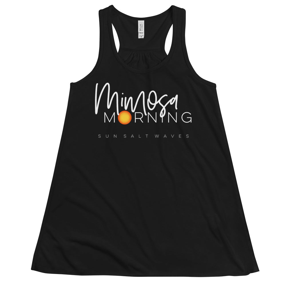 Mimosa Morning Flowy Racerback Tank Graphic Tank Sun in Morning Sun Salt Waves Black