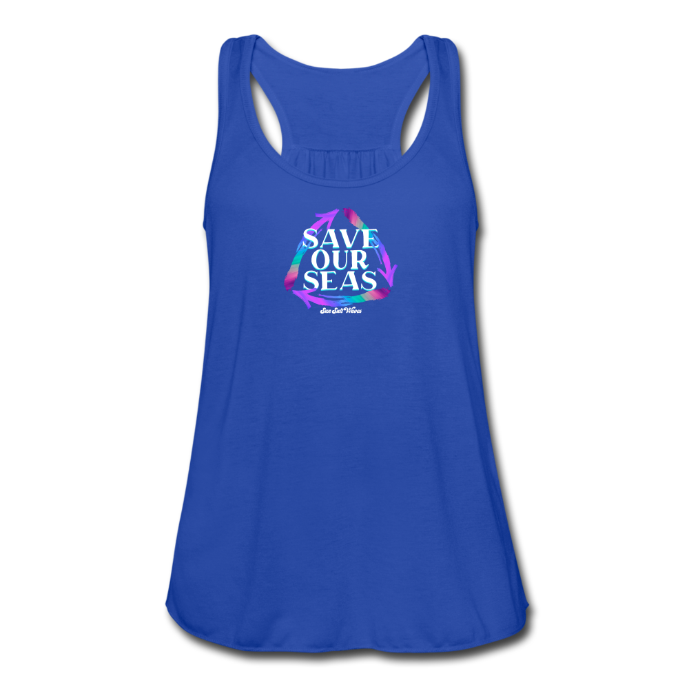 Save Our Seas Flowy Tank Top - royal blue