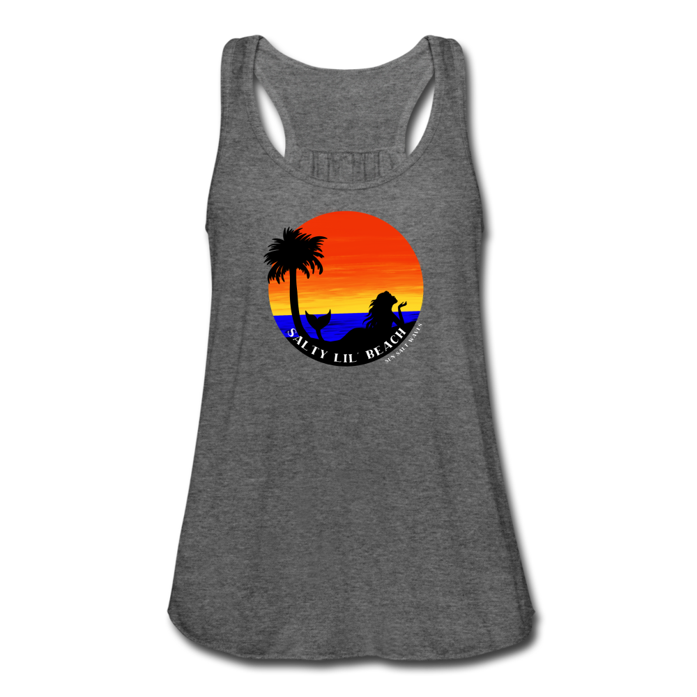 Salty Beach Flowy Racerback Tank - deep heather