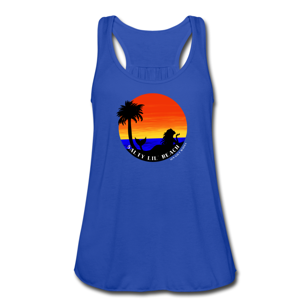 Salty Beach Flowy Racerback Tank - royal blue