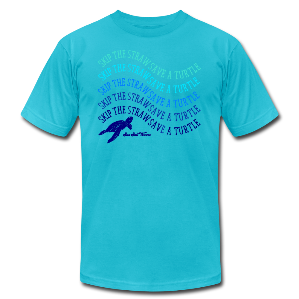 Save a Turtle Tee - turquoise Sun Salt Waves