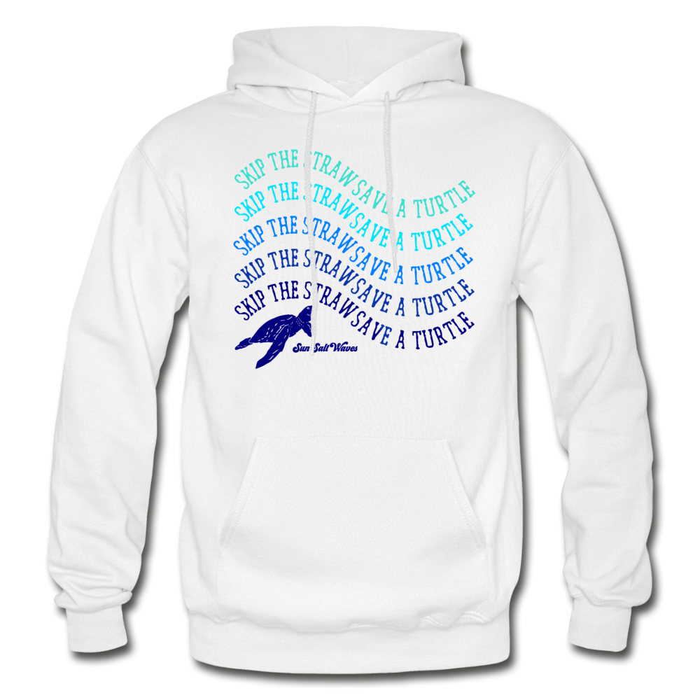 Save a Turtle Hoodie - white Sun Salt Waves Skip the Straw Save A Turtle