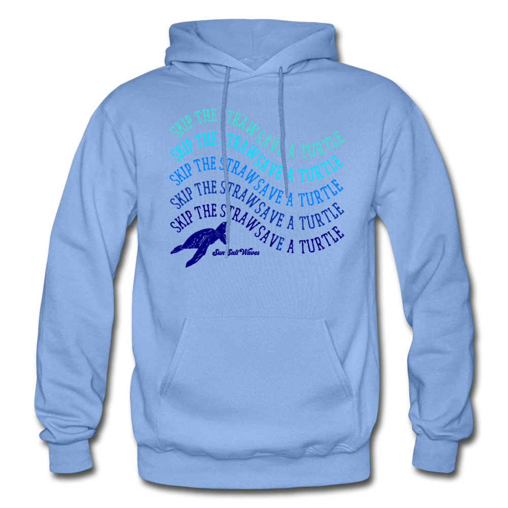 Save a Turtle Hoodie - carolina blue Sun Salt Waves Skip the Straw Save A Turtle