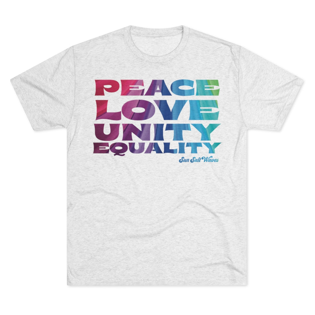 Spread love tee sun salt waves peace love unity equality graphic Heather White 