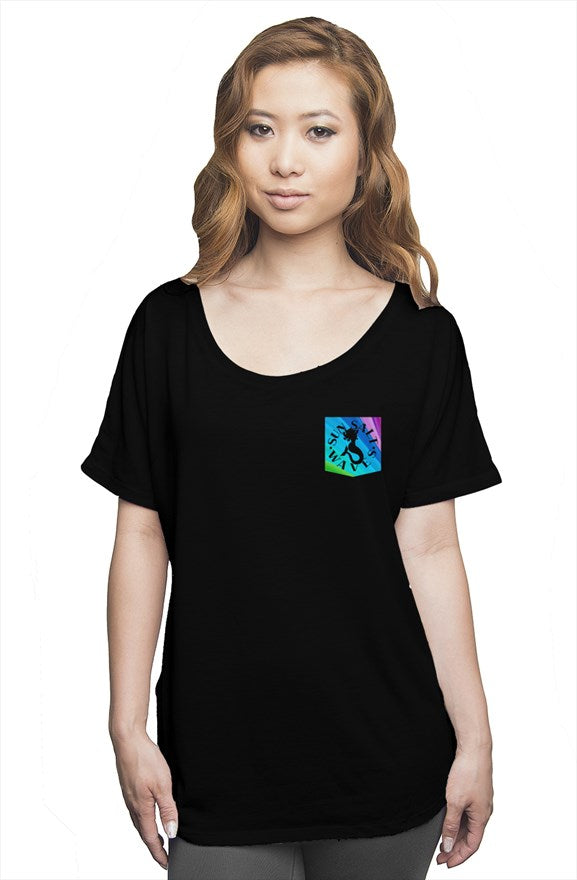 Mermaid Pocket Slouchy Tee in Black