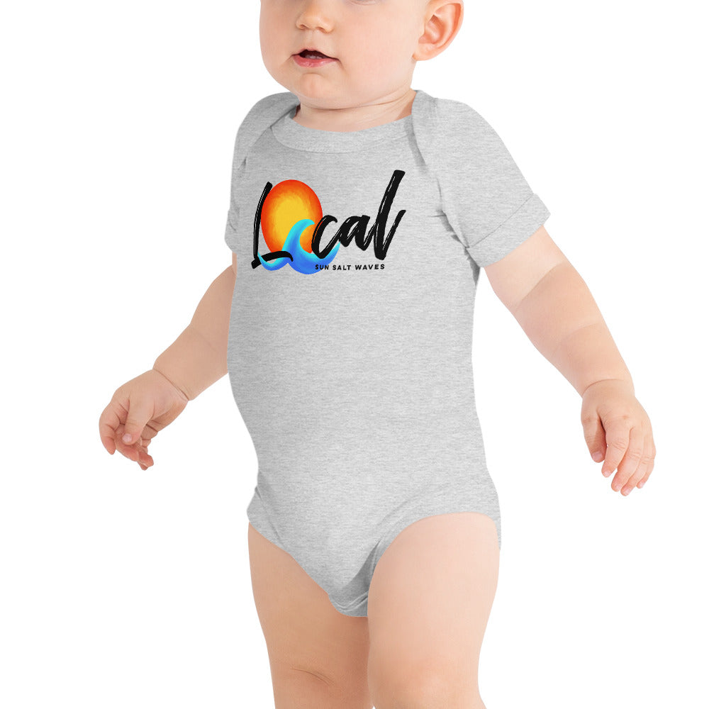 Sun and Waves ‘Local’ Onesie Sun Salt Waves Baby in Heather Gray