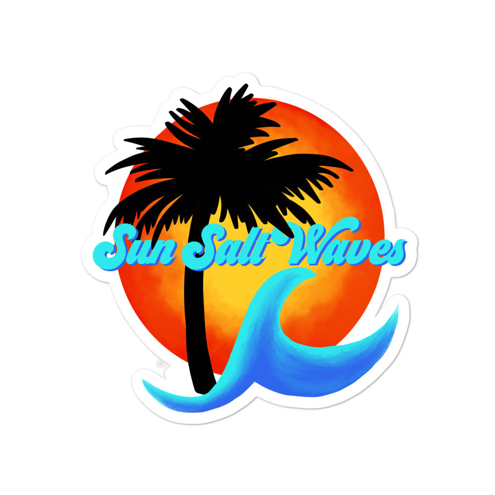 Sun Salt Waves Logo Stickers