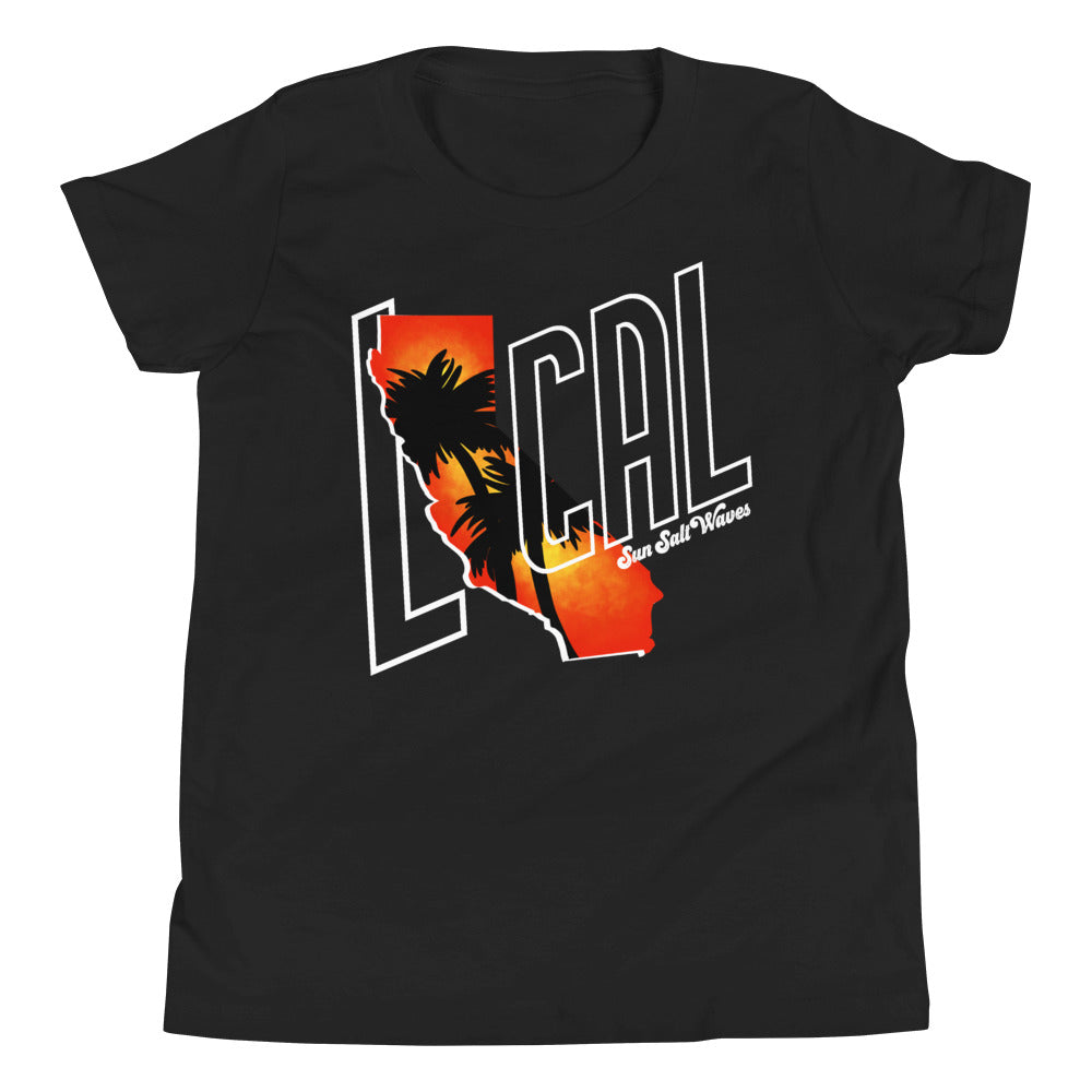 Cali ‘Local’ Youth Tee from Sun Salt Waves California sunset inspired design Black