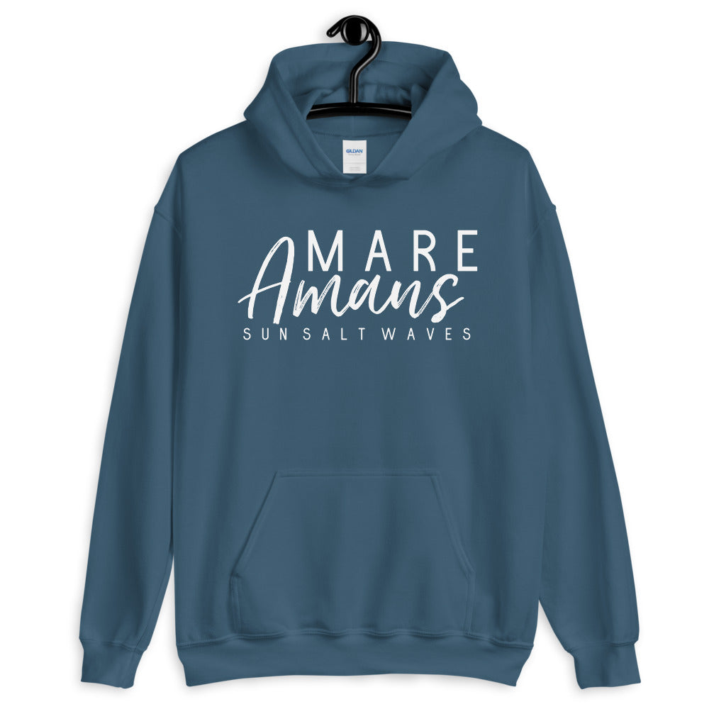 Sun Salt Waves Sea Lover Indigo Blue Hoodie Unisex Men's Women's Graphic Latin Mare Amans