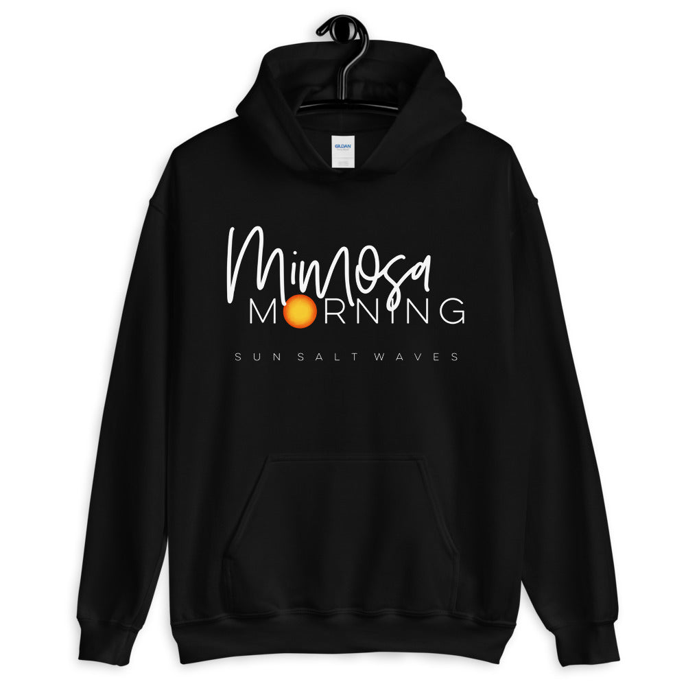 Sun Salt Waves Mimosa Morning Black Hoodie Unisex Men’s Women’s Graphic Sun in Morning