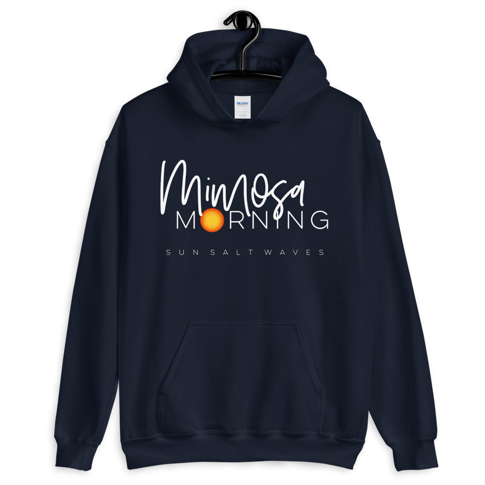 Sun Salt Waves Mimosa Morning Navy Hoodie Unisex Men’s Women’s Graphic Sun in Morning