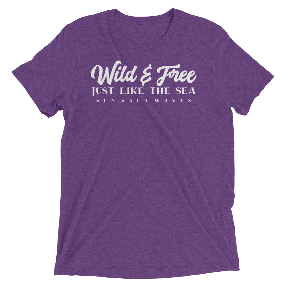 Wild and Free Just Like the Sea Tee Unisex Graphic Tee Sun Salt Waves Men’s Women’s Purple