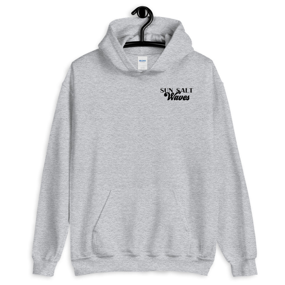 Surf School Hoodie from Sun Salt Waves Front and Back Print Athletic Heather 